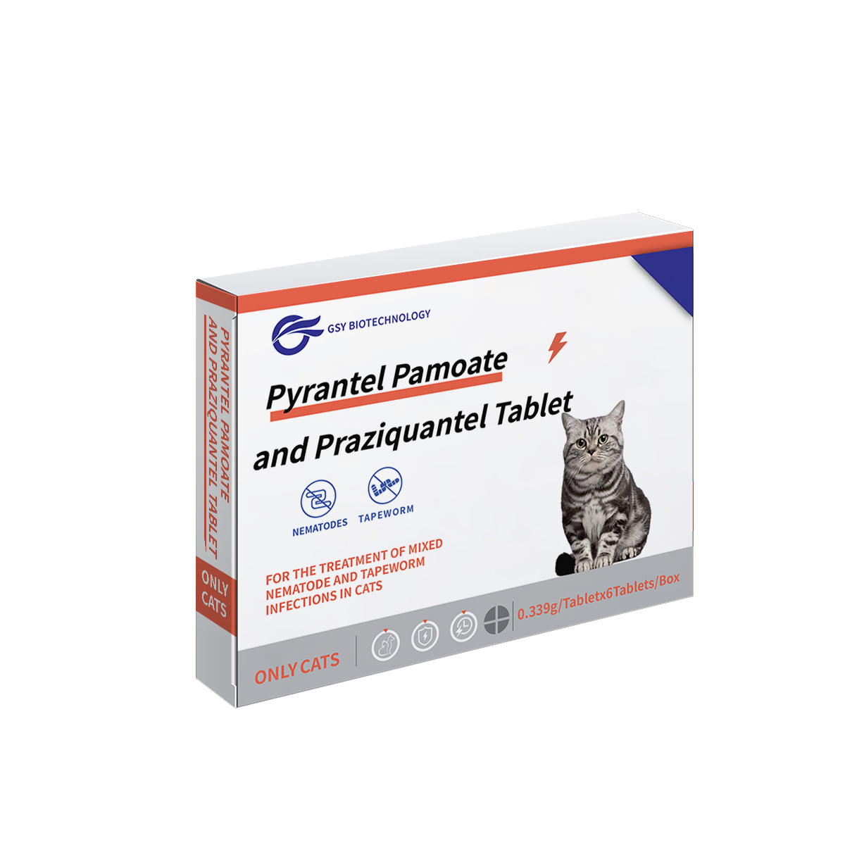 0,339 g Pour chats Comprimés de Pyrantel Pamoate et Praziquantel