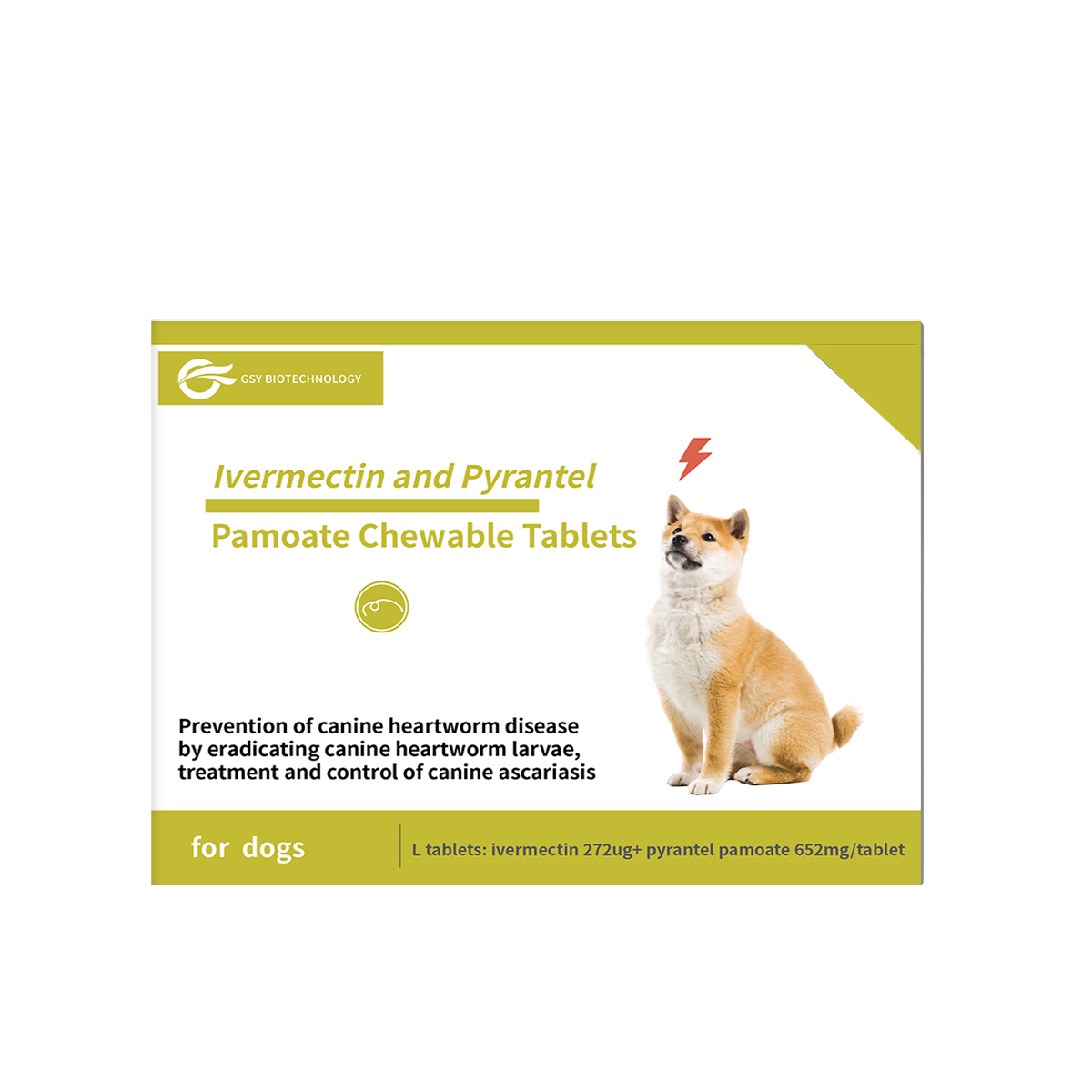 272ug 652mg For dogs Ivermectin and Pyrantel Pamoate Chewable Tablets