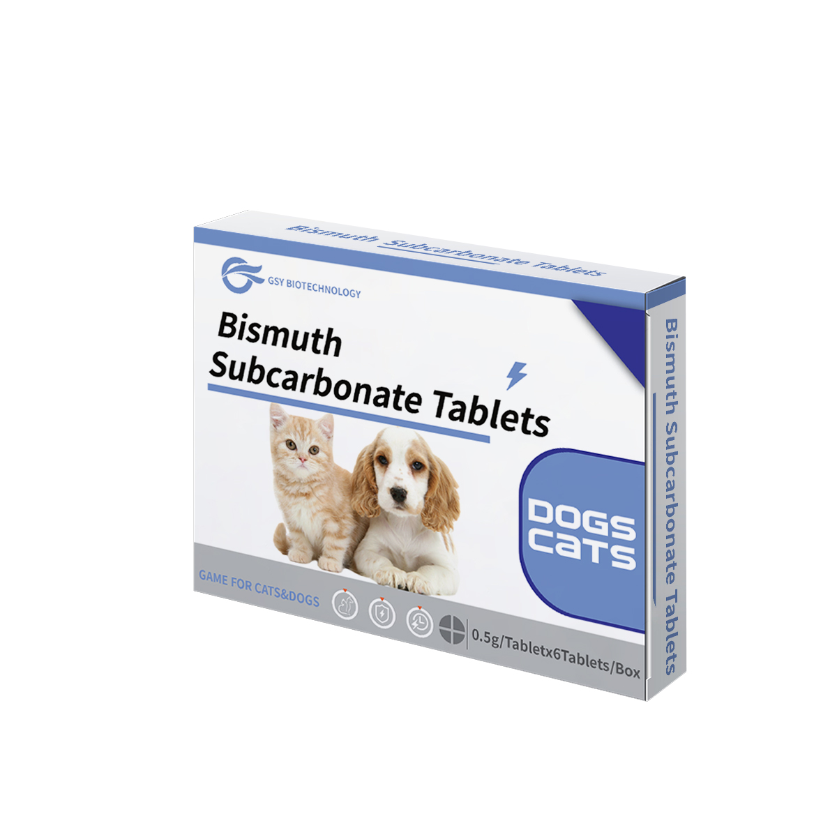 0.5g สำหรับสัตว์เลี้ยงเม็ดบิสมัทซับคาร์บอเนต