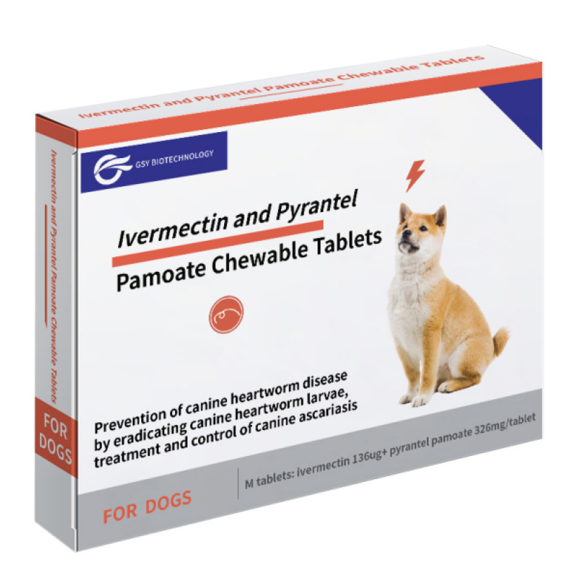 136ug 326mg For dogs Ivermectin and Pyrantel Pamoate Chewable Tablets