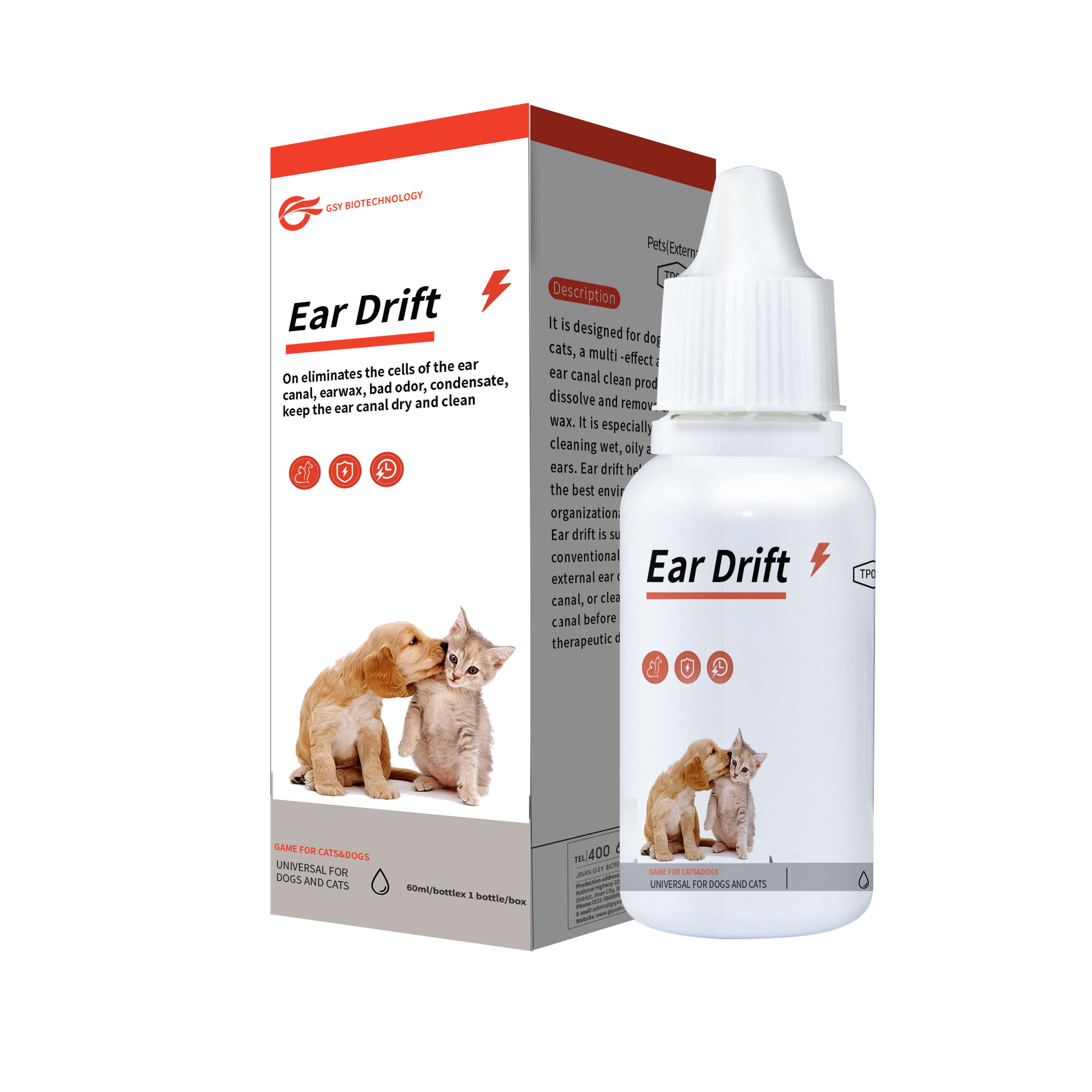 Dérive d'oreille pour animaux de compagnie