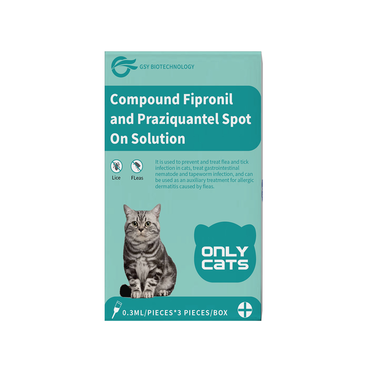 0.3 ml for cats Compound Fipronil and Praziquantel Spot On Solution