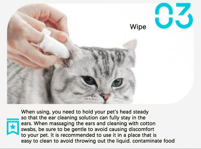 Solution de nettoyage des oreilles des animaux de compagnie Solution de nettoyage des oreilles des animaux de compagnie