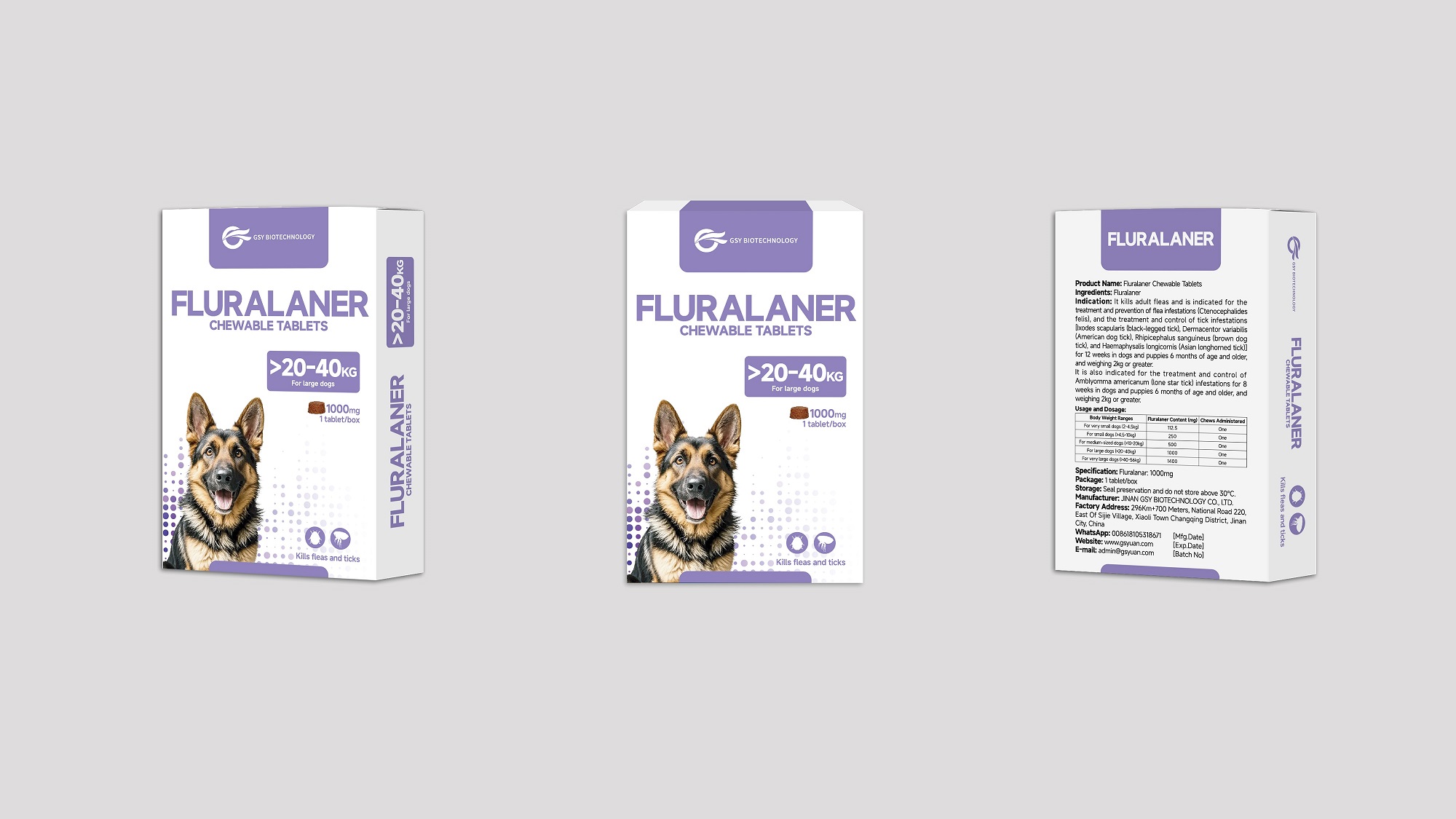 1000 mg Fluralaner Chewable Tablets for dogs 1000 mg Fluralaner Chewable Tablets for dogs
