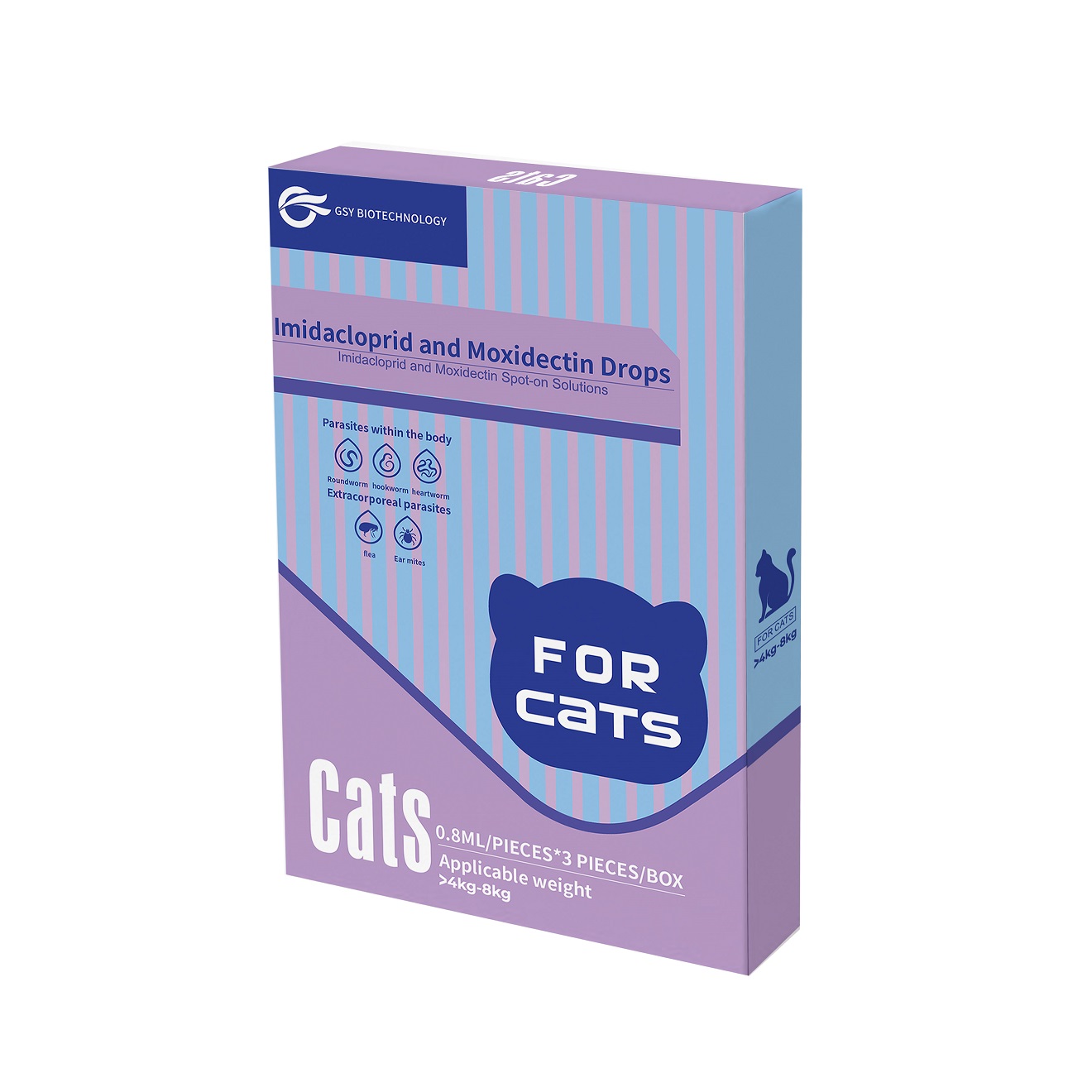 0.8 ml For cat Imidacloprid and Moxidectin Drops